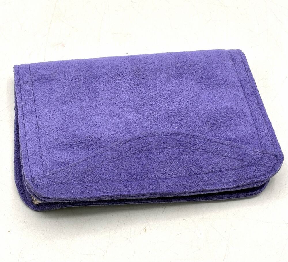 Vintage Excéssories Purple Ultrasuede Photo Wallet Katy Texas USA